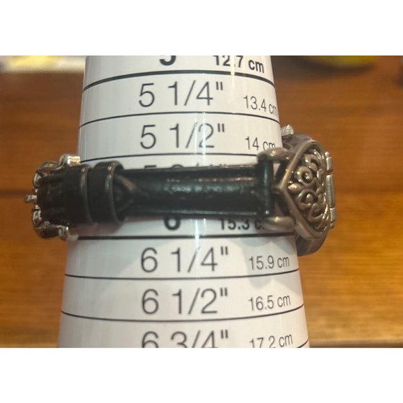 Women's Unbranded Silver Heart Detail Watch with Black Band, One Size - Picture 5 of 5